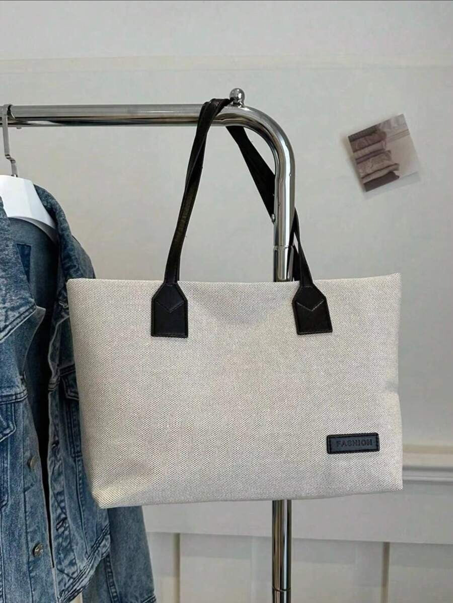 SHEIN حقيبة كتف واسعة وخفيفة بلون رمادي
