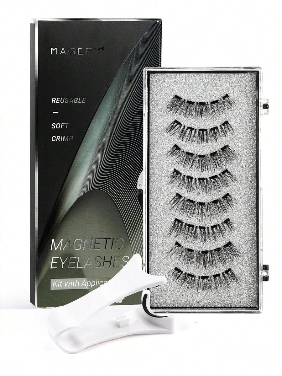 SHEIN MAGEFY 3D طقم رموش مغناطيسية بشريط مع أداة تطبيق