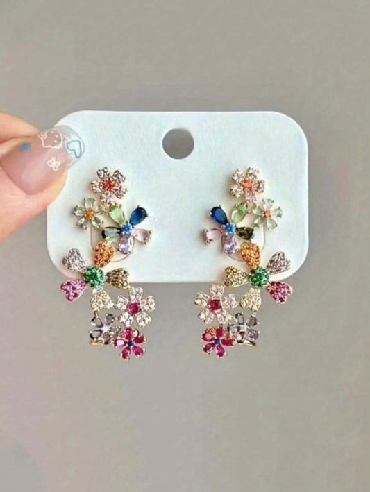 SHEIN زوج أقراط زهرية ملونة