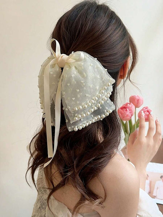 SHEIN مشبك شعر متعدد الطبقات مزين بخيوط اللؤلؤ