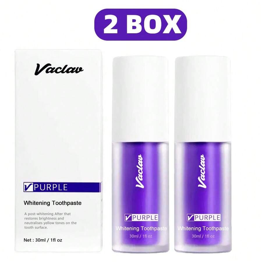 Vaclav معجون أسنان بنفسجي لتبييض وتلميع الأسنان