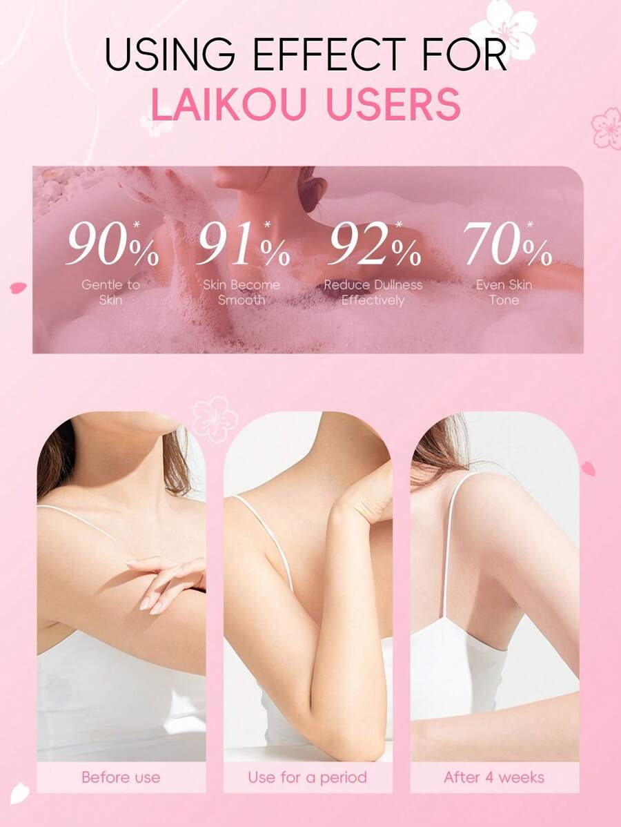 LAIKOU مجموعة لتفتيح وترطيب الجسم بزهور الكرز – 3 قطع