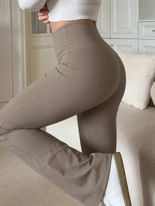 SHEIN بنطلون نسائي واسع الساق بخصر عالي