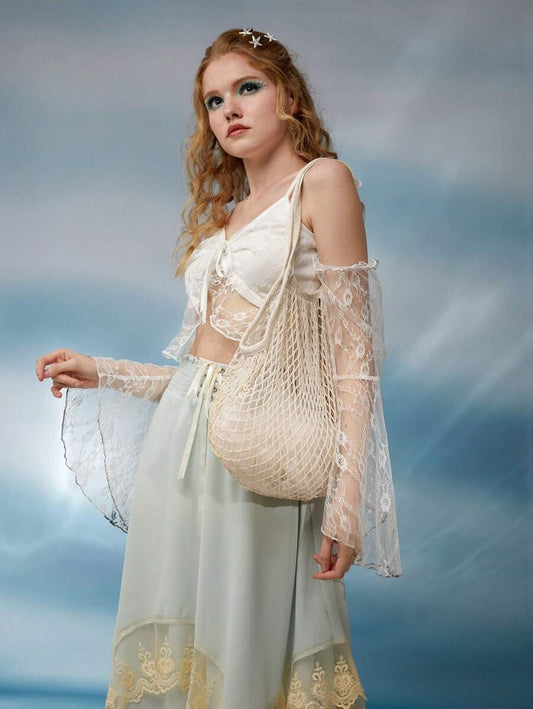 SHEIN حقيبة بيج كاجوال ستايلها ناعم وواسعة