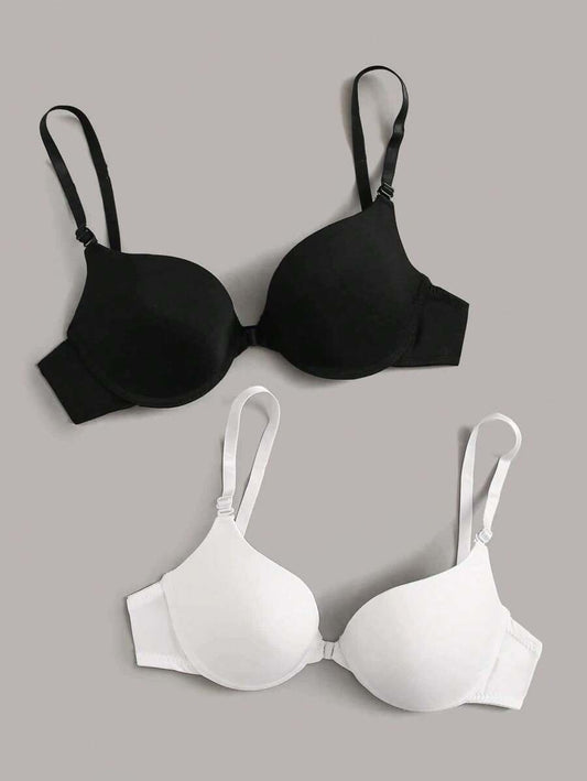 SHEIN طقم 2 حمالة صدر بلون أبيض و أسود