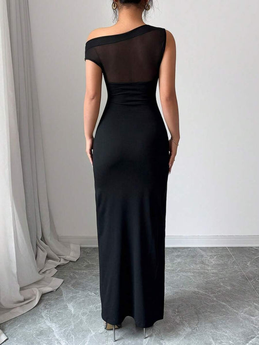 SHEIN INAWLY فستان أسود بدون أكمام