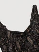 SHEIN MOD فستان دانتيل أسود أنيق بقصة ذيل السمكة