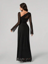 SHEIN Tall فستان ماكسي طويل ضيق بلون أسود