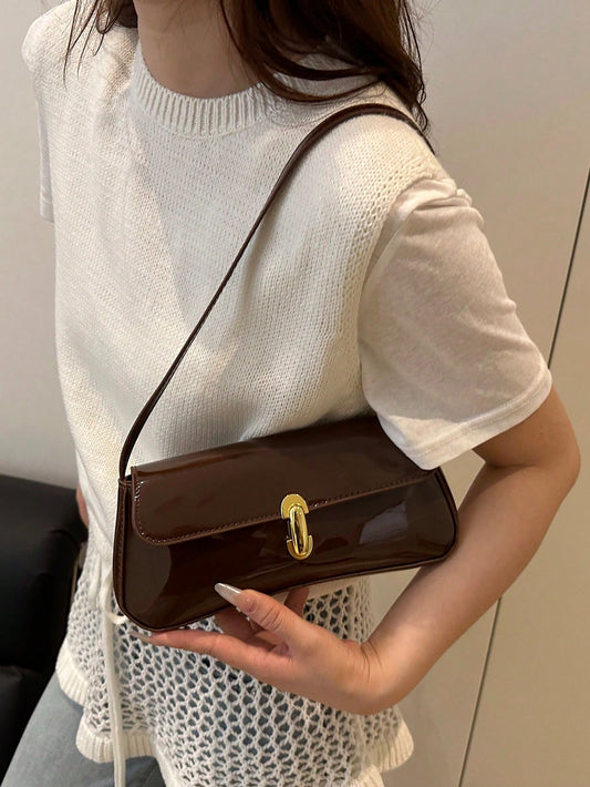 SHEIN حقيبة كتف نسائية من جلد صناعي