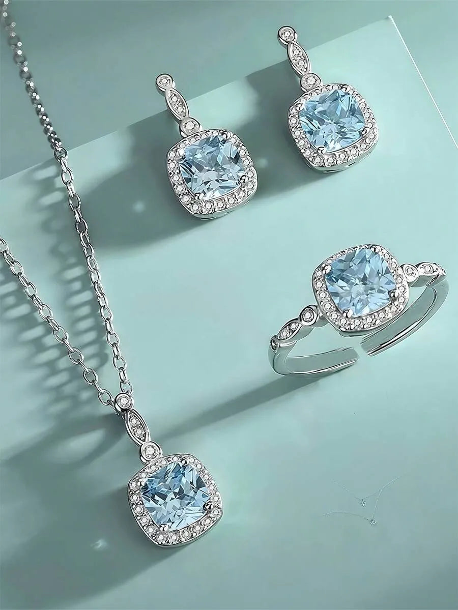 SHEIN Cravure طقم مجوهرات من 4 قطع بتصميم