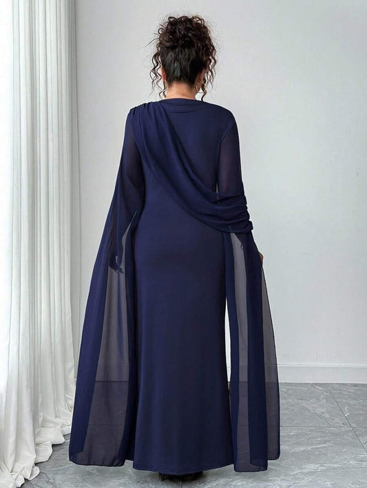 SHEIN Elenzga فستان شيفون طويل راقي
