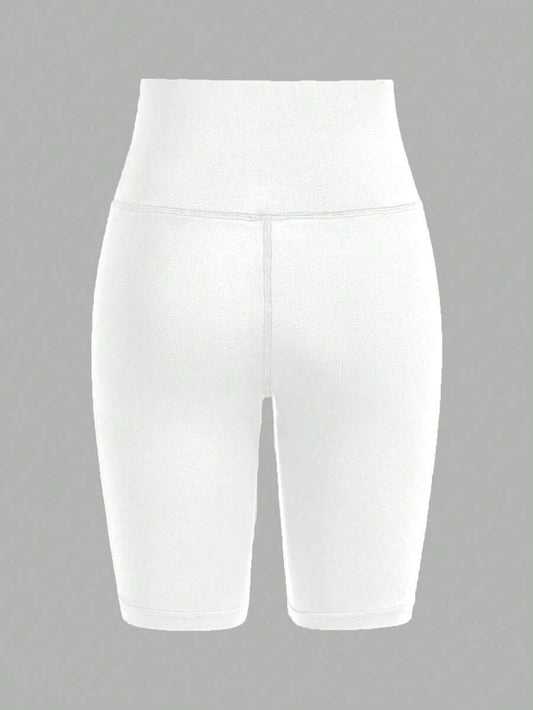 SHEIN شورت نسائي أبيض واسع بخصر عالي