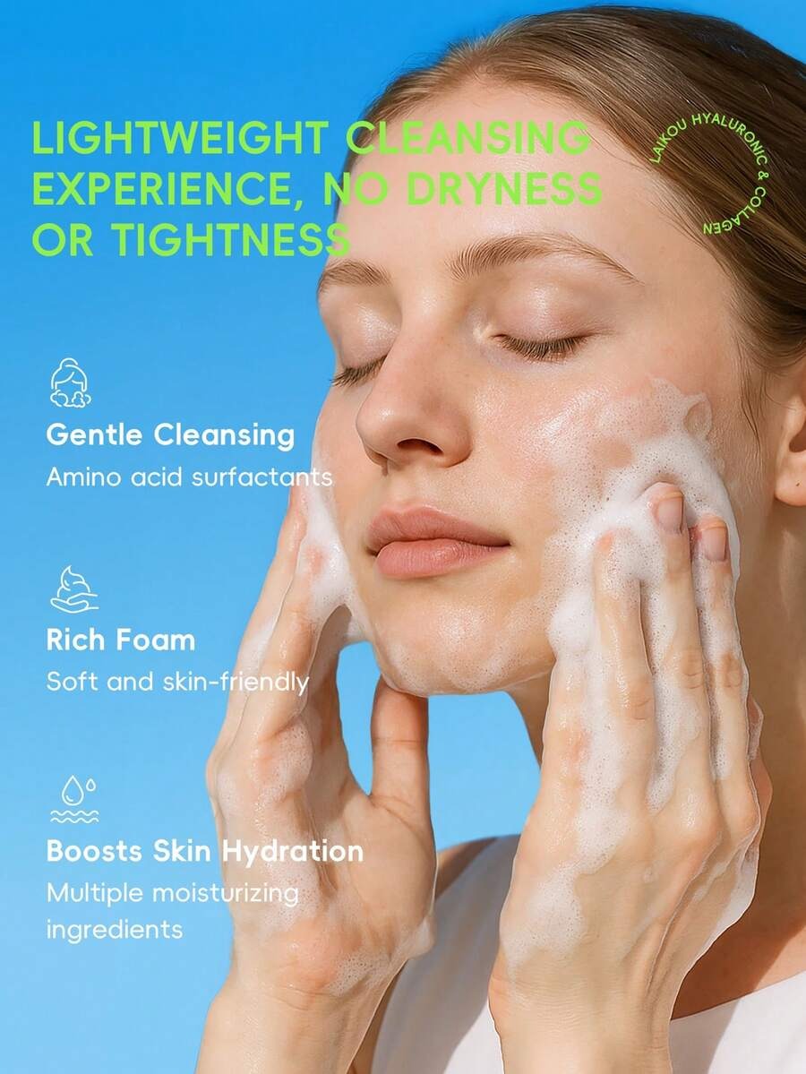 LAIKOU منظف وجه  بحمض الهيالورونيك والكولاجين