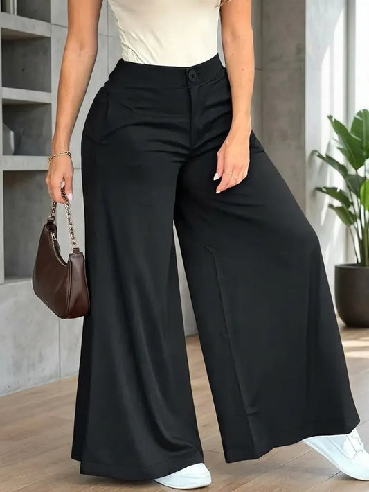 SHEIN بنطلون نسائي فضفاض واسع الساق كاجوال