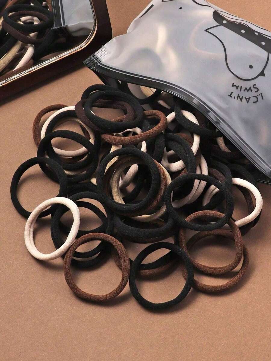 SHEIN مجموعة 100 رباط شعر مطاطي