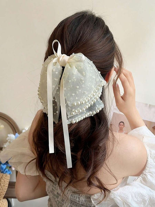 SHEIN مشبك شعر متعدد الطبقات مزين بخيوط اللؤلؤ