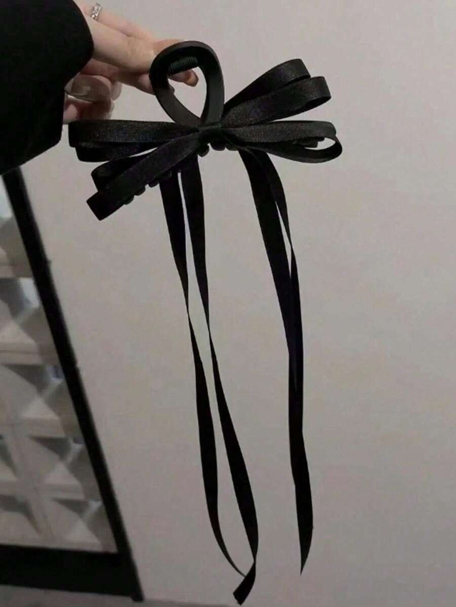 SHEIN مشبك شعر بطبقتين مع فيونكة وشرائط