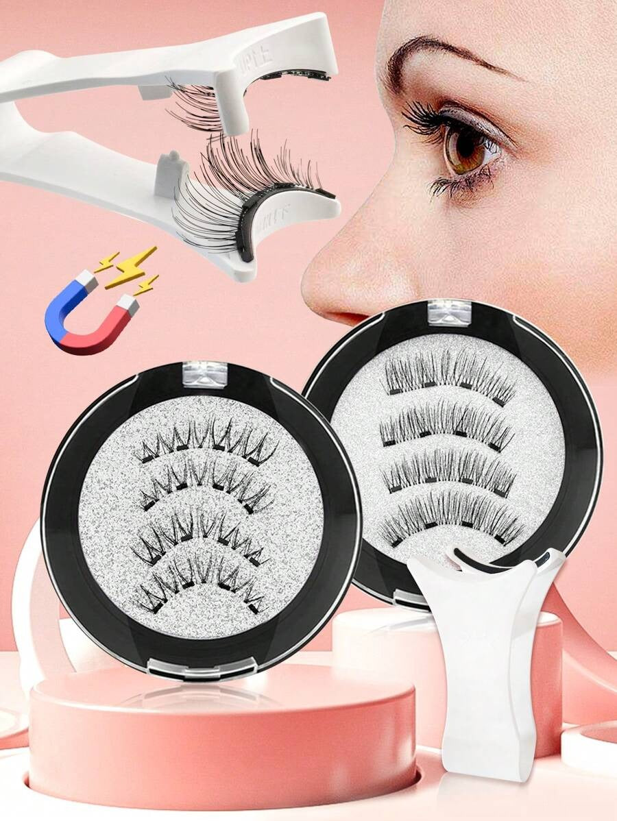 SHEIN Waloshow طقم رموش مغناطيسية طبيعية بدون غراء