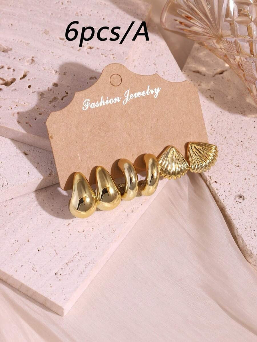 SHEIN طقم أقراط ذهبي صيفي نجمة بحر