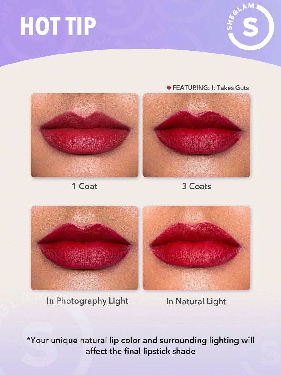 SHEGLAM Dynamatte Boom Dare To Be أحمر شفاه  كريمي مطفي، ثابت ومقاوم للماء