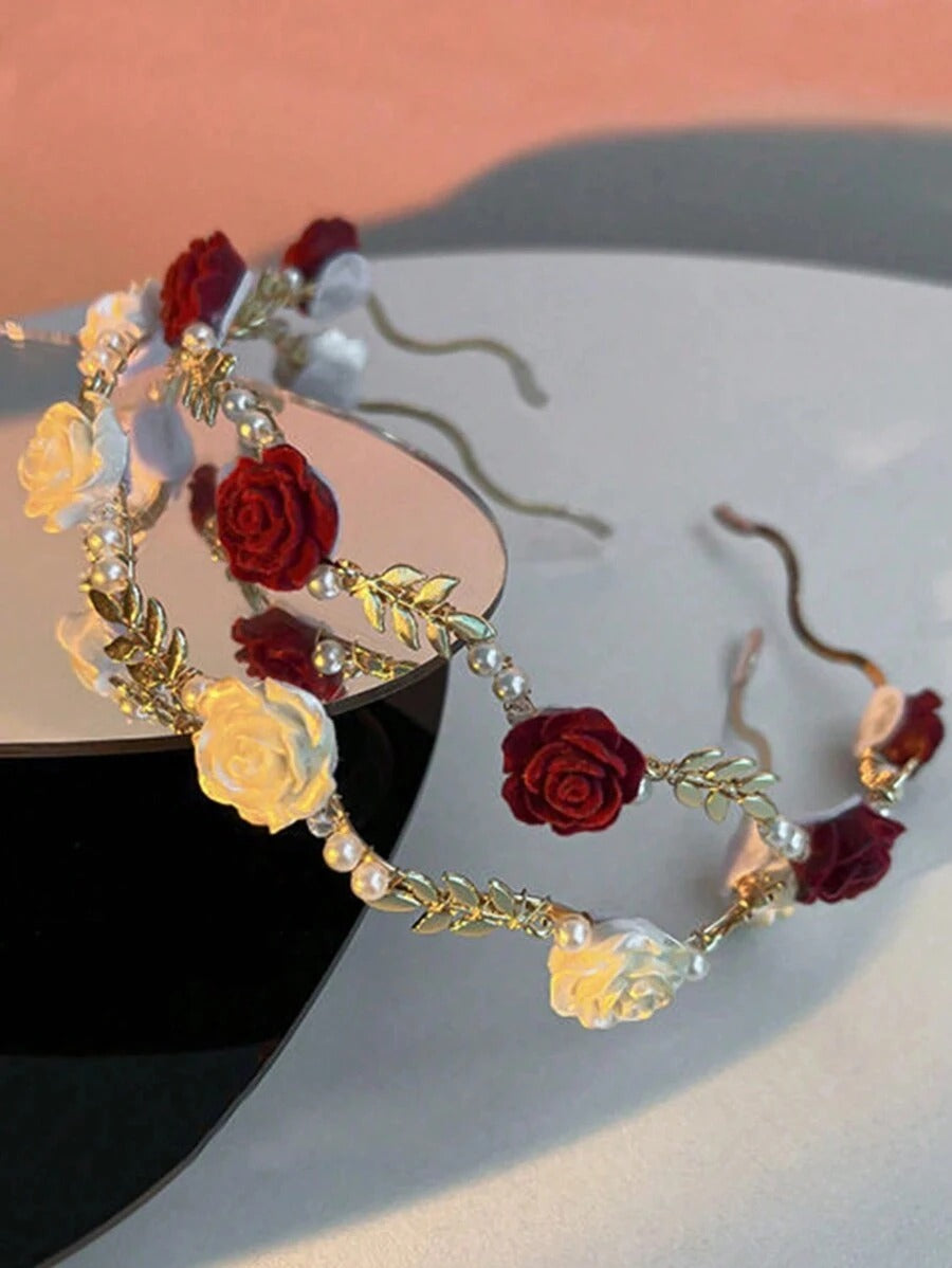 SHEIN طقم شريطين شعر بخرز لامع