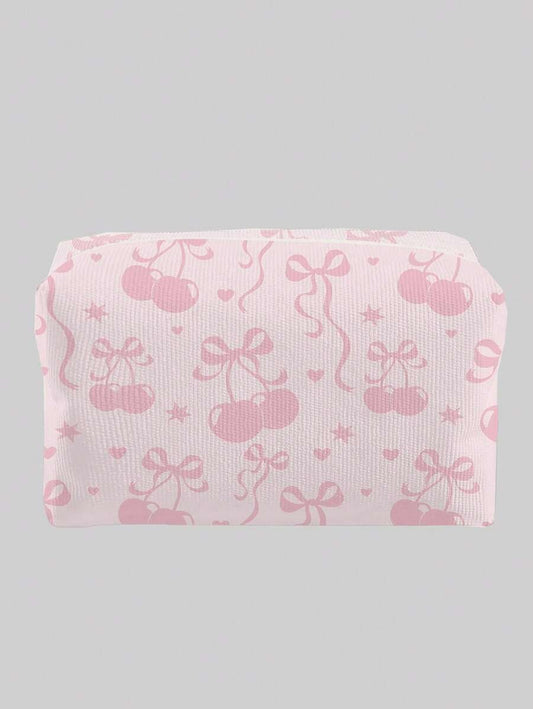 SHEIN ROMWE حقيبة مكياج للتخزين بلون وردي