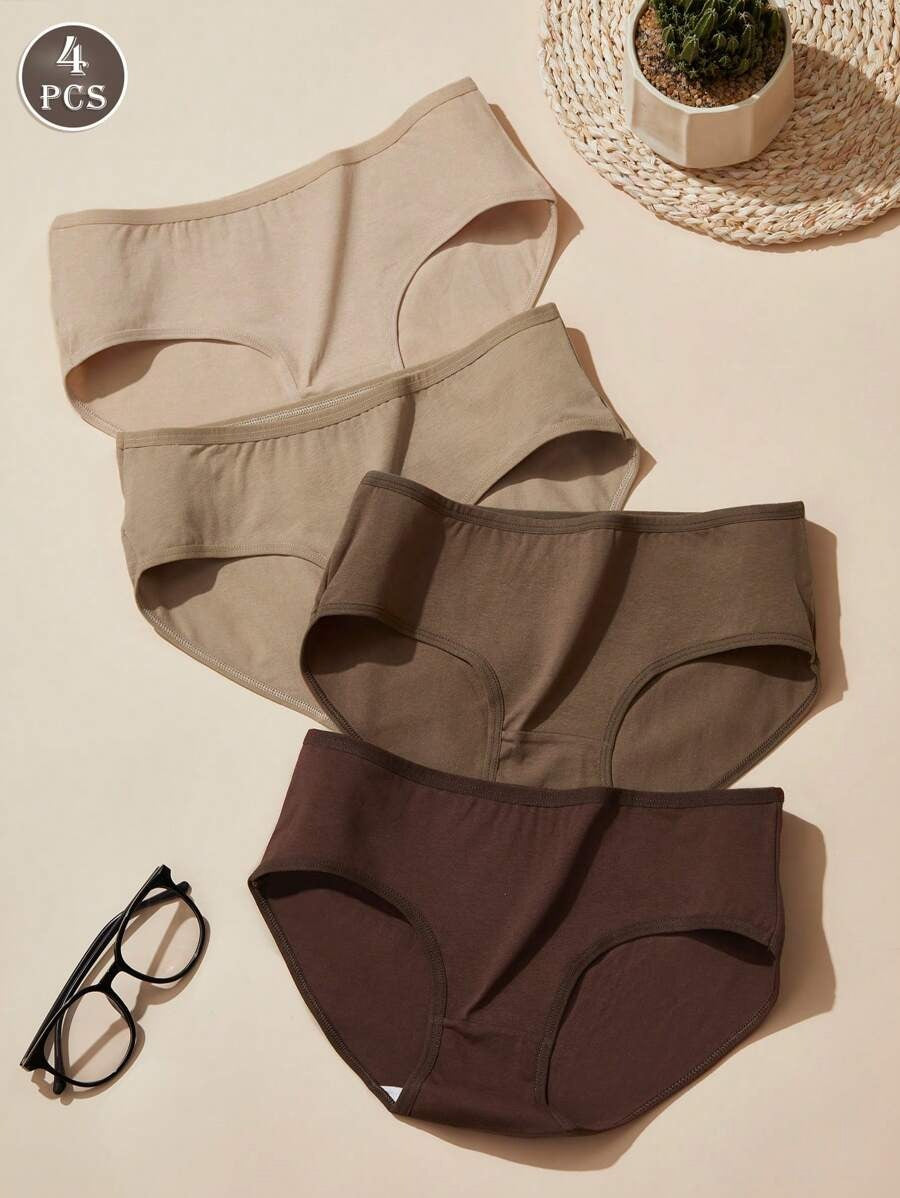 SHEIN ملابس داخلية نسائية 4 قطع بخصر عالي مرن