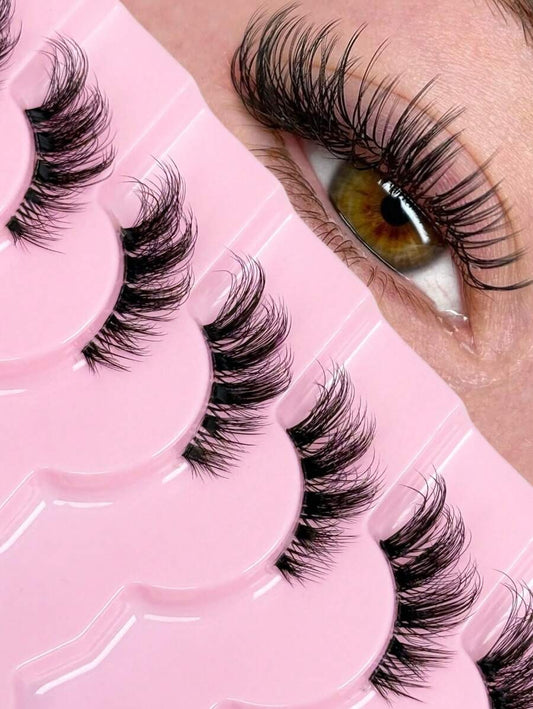 SHEIN طقم رموش 9 أزواج نصفية طبيعية بستايل عين القطة