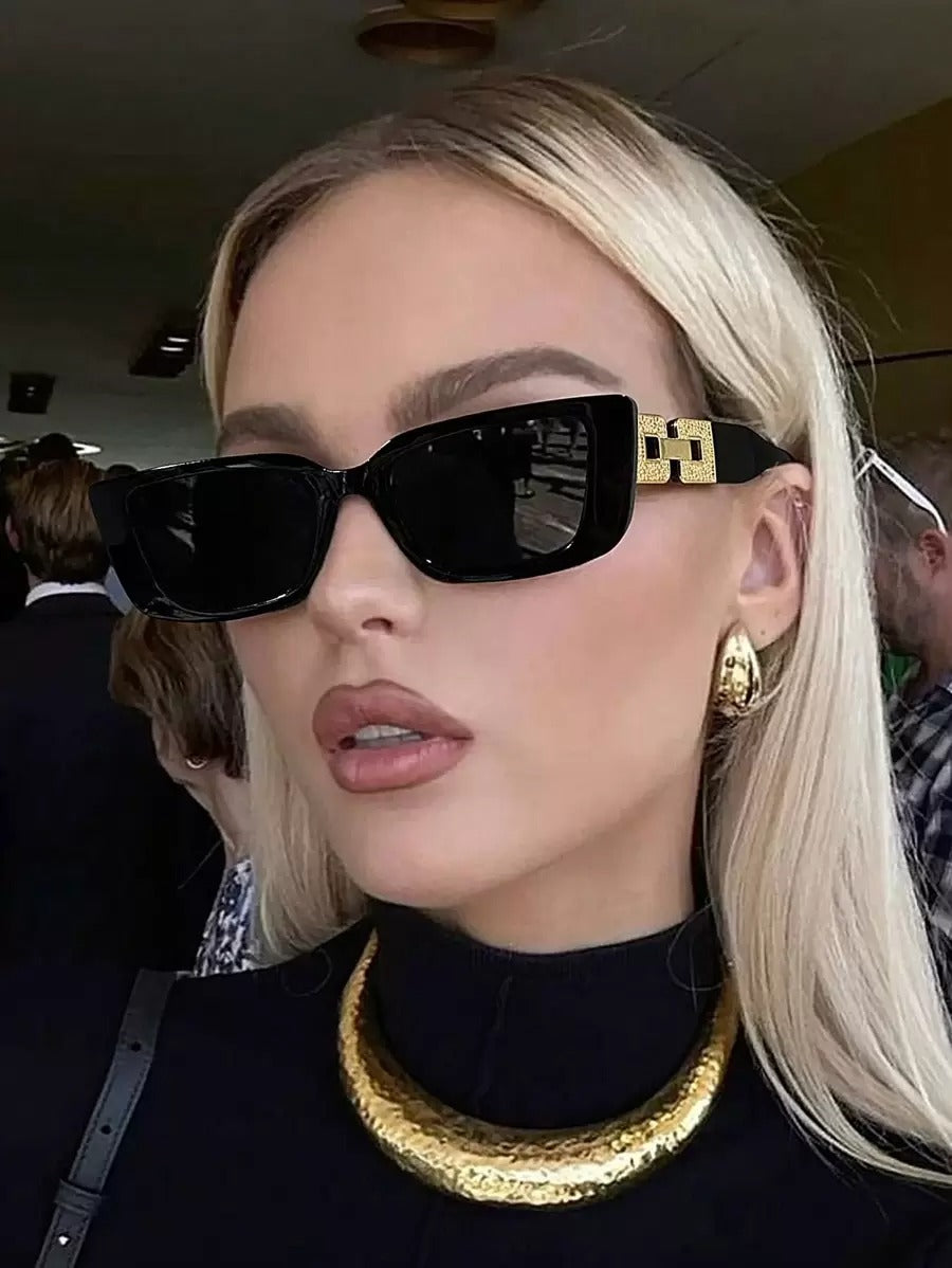 SHEIN نضارة شمس مستطيلة لون أسود