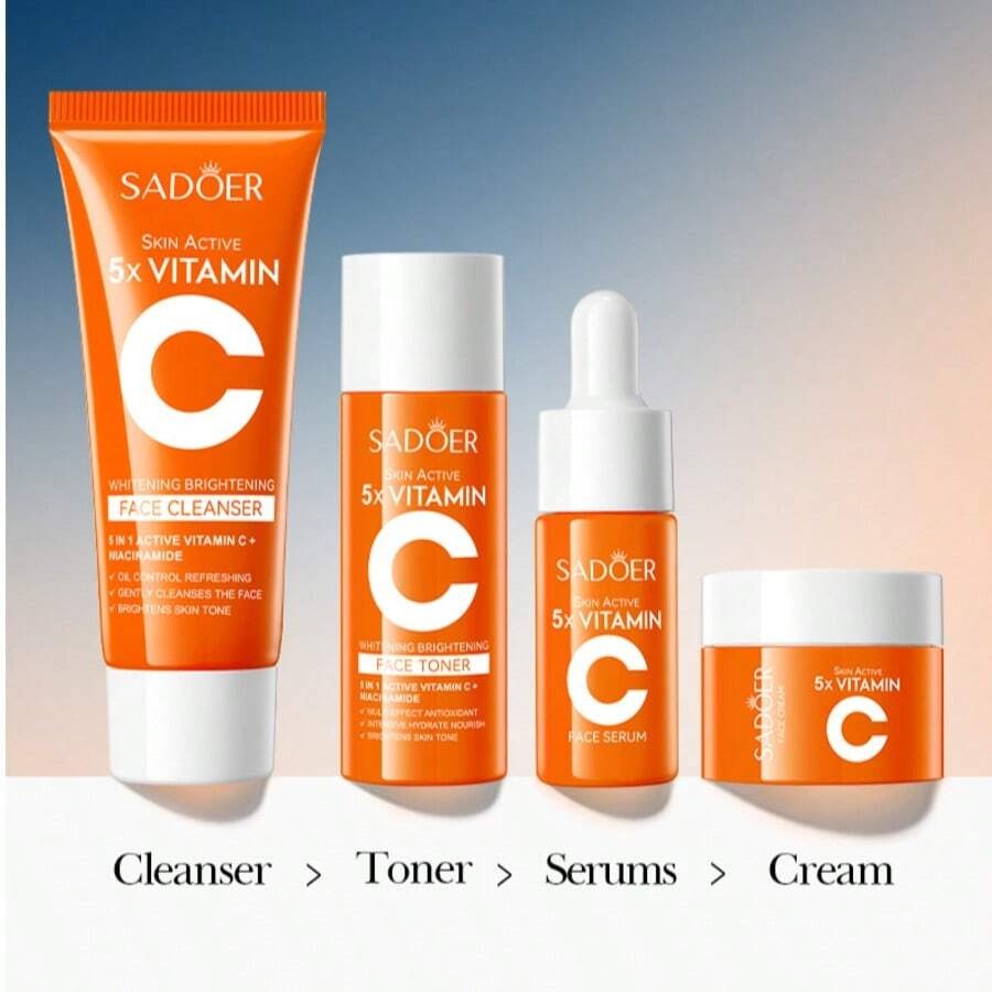 SHEIN SADOER مجموعة عناية بالبشرة 5 قطع ترطيب وتفتيح طبيعي