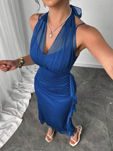 SHEIN Modelyn فستان كامي ضيق بلون أزرق ناعم