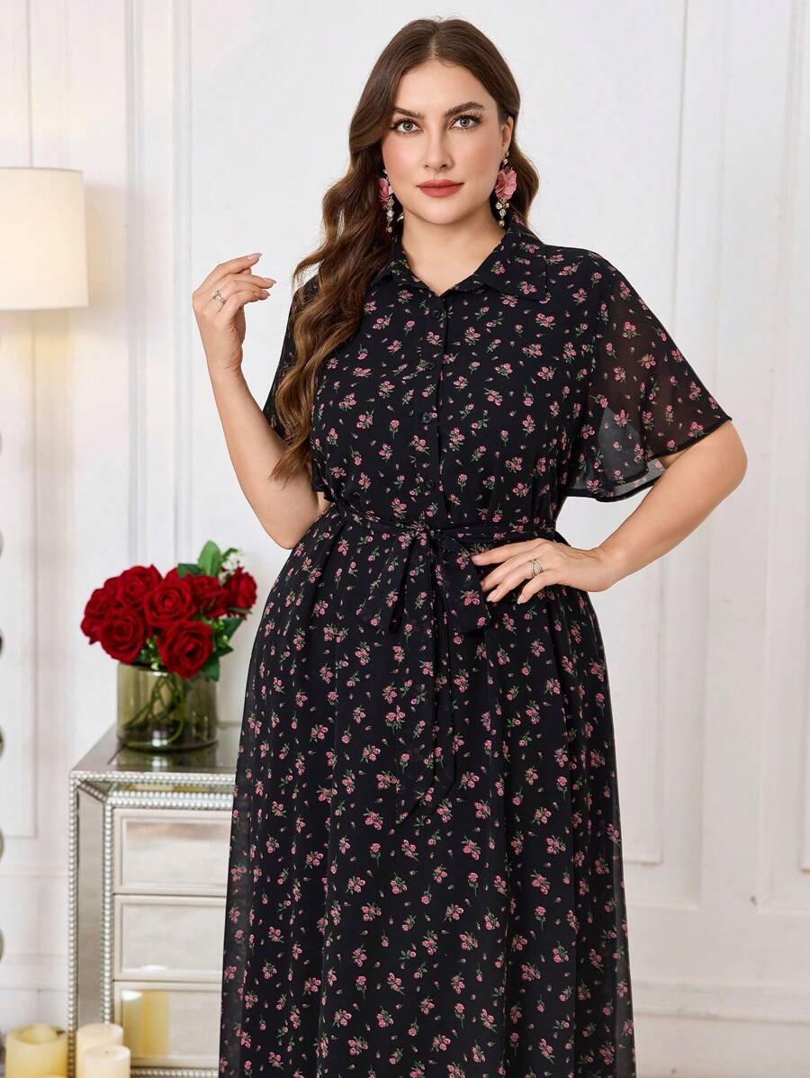 SHEIN Modelyn فستان مطبوع بنقشة زهور