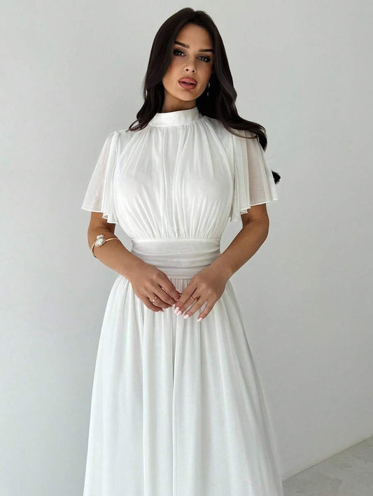 SHEIN Firerie فستان أبيض ناعم واسع و أنيق