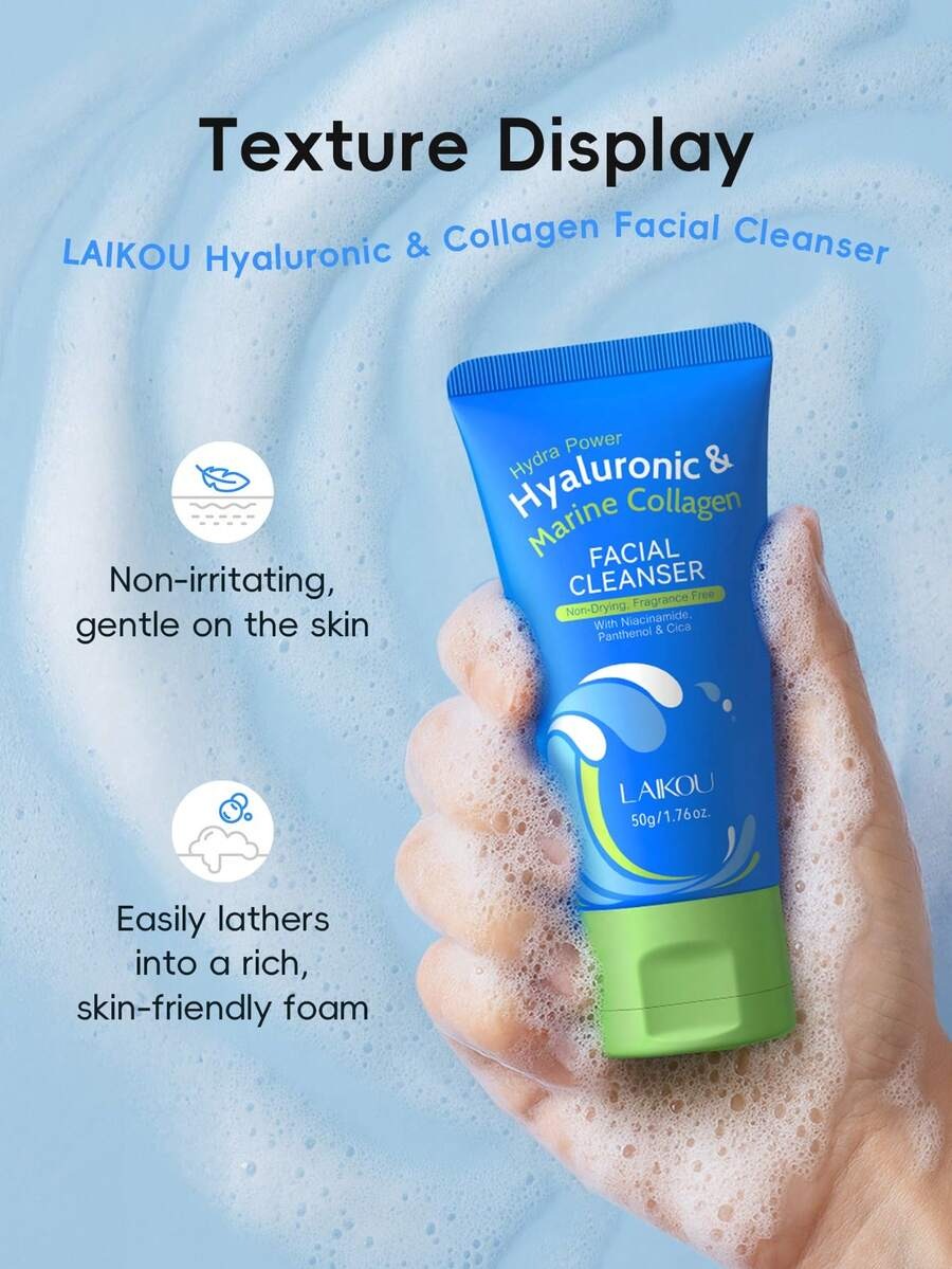 LAIKOU منظف وجه  بحمض الهيالورونيك والكولاجين