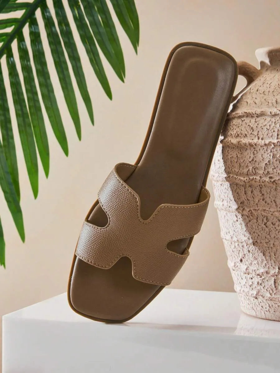 SHEIN SHUZIA صندل نسائي مسطح مريح للصيف