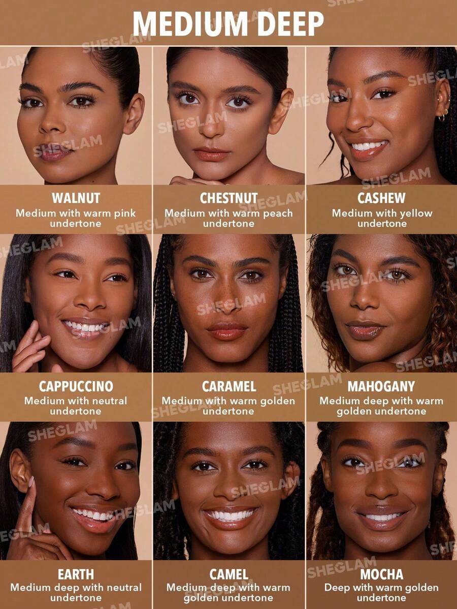 SHEGLAM Cappuccino بودرة أساس  تغطية عالية بلمسة ناعمة ولون