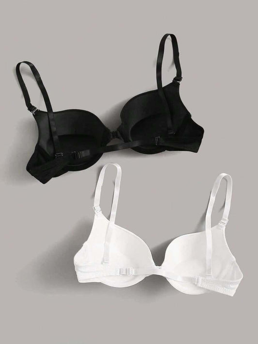 SHEIN طقم 2 حمالة صدر بلون أبيض و أسود