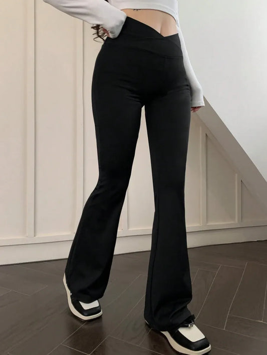 SHEIN DAZY بنطلون نسائي عالي الخصر واسع الساق