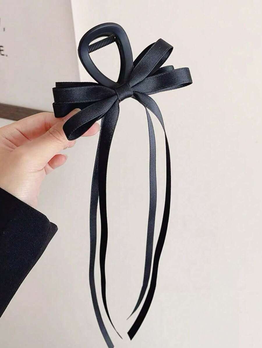 SHEIN مشبك شعر بطبقتين مع فيونكة وشرائط