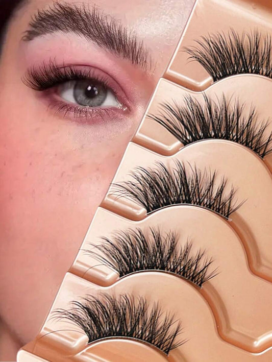 SHEIN طقم 5 أزواج من الرموش نصفية الطول