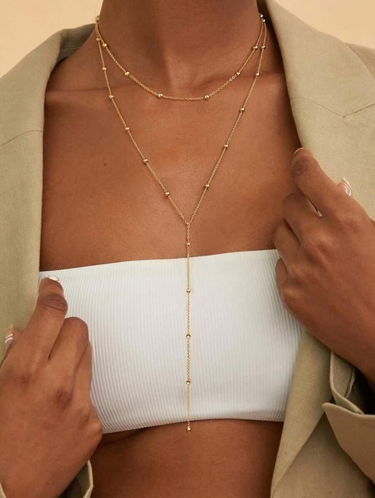 SHEIN قلادة طويلة ذهبية 18 قيراط