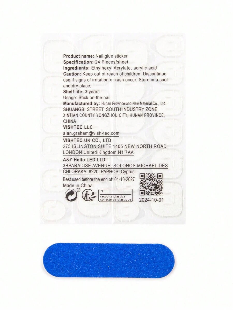 SHEIN مجموعة أظافر 24 قطعة قصيرة باللون الرمادي