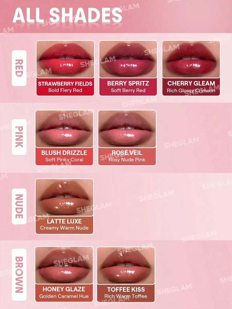 SHEGLAM Bold Booster Strawberry Fields جل شفايف يعطي نفخة فورية ولمعة