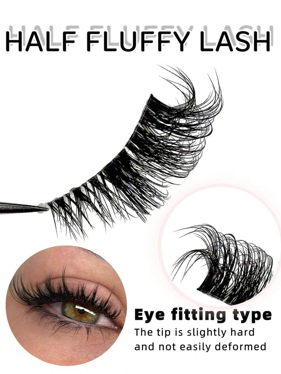 SHEIN رموش 9 أزواج نصفية طبيعية كثيفة ذيل عين القطة