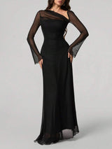 SHEIN Tall فستان ماكسي طويل ضيق بلون أسود