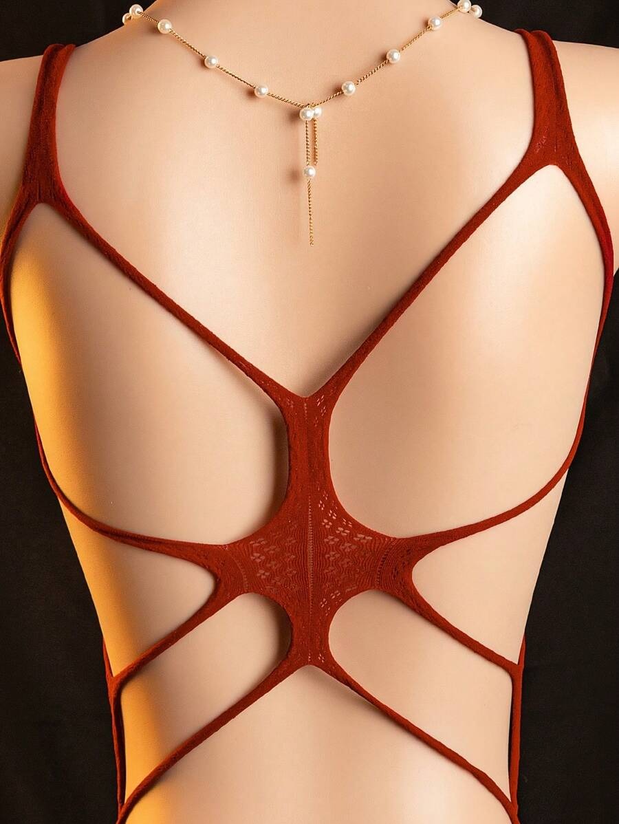 SHEIN جمبسوت مثير بفتحات جانبية/ مقاس أسود