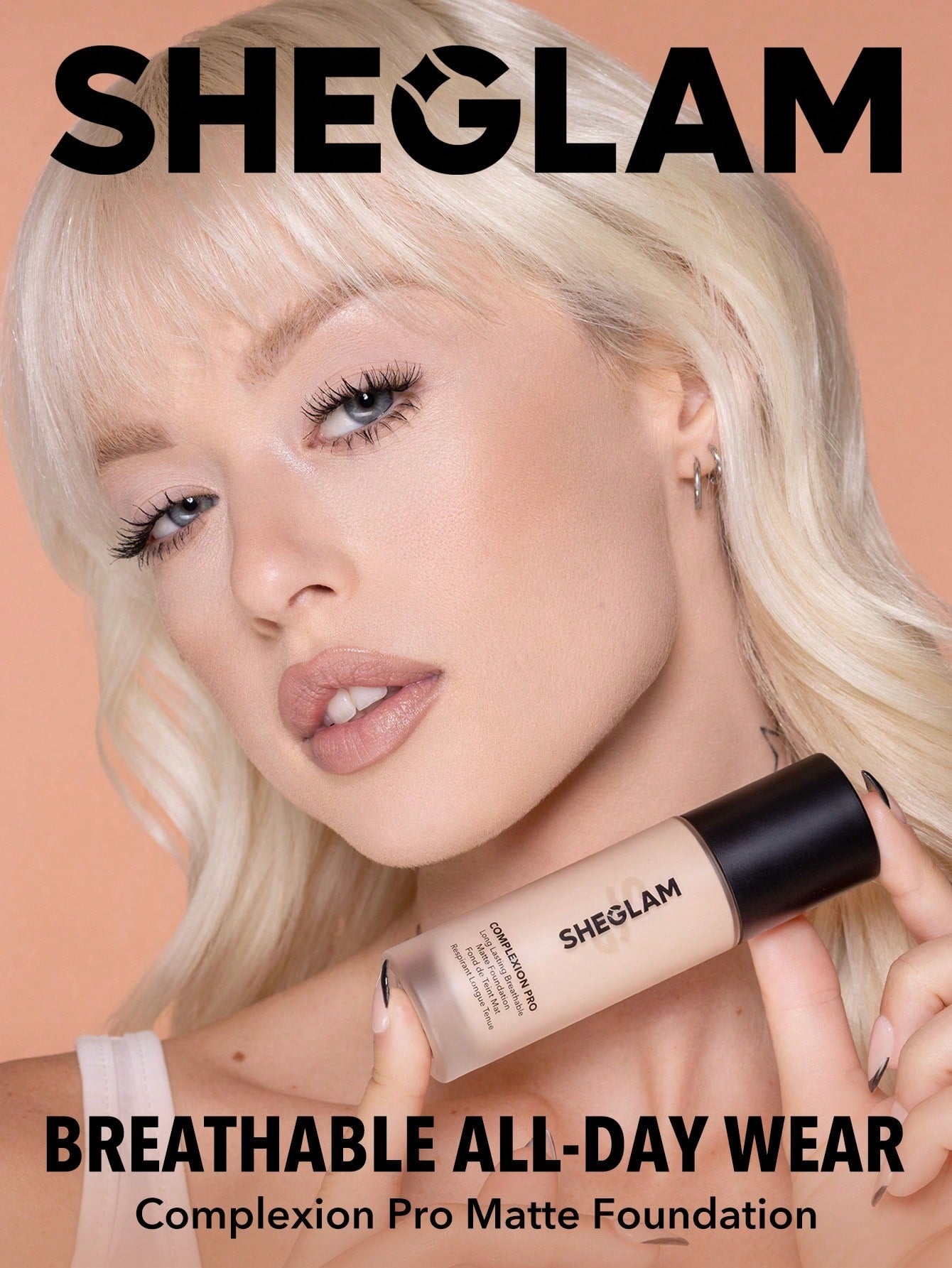 SHEGLAM كريم أساس سائل مطفي مقاوم للماء بتغطية كاملة