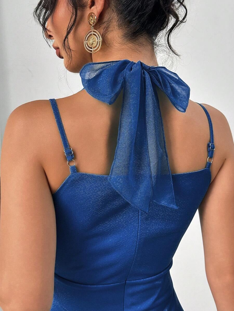 SHEIN Modelyn فستان كامي ضيق بلون أزرق ناعم