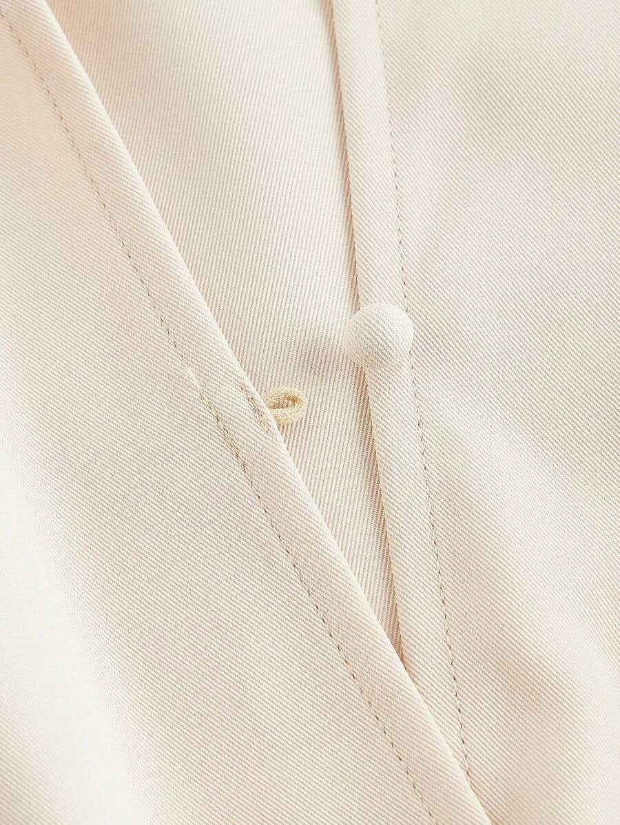 SHEIN MOD فستان مشمشي طويل بدون أكمام مع حزام
