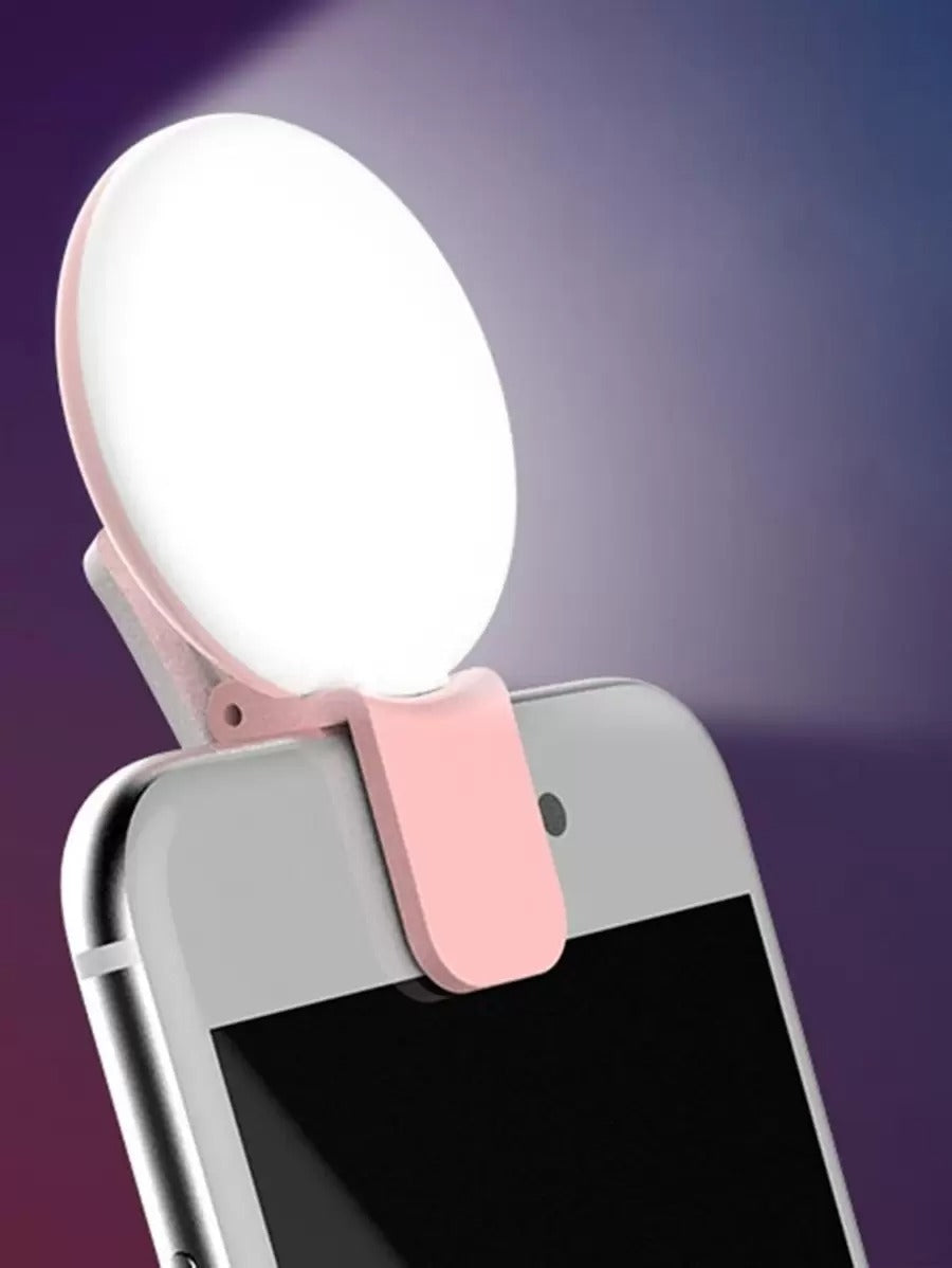 SHEIN حلقة إضاءة سيلفي LED محمولة بلون وردي